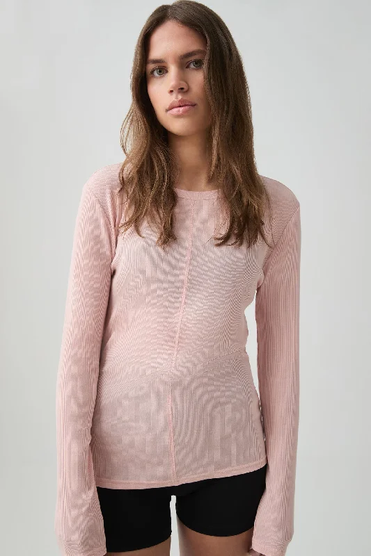 Mega Sale Happening Now!Sheer Rib Long Sleeve Tee 127