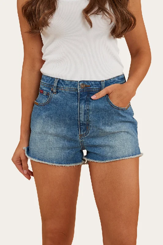 Time to Snag a Bargain!Gracie Womens Denim Short - Mid Wash Blue