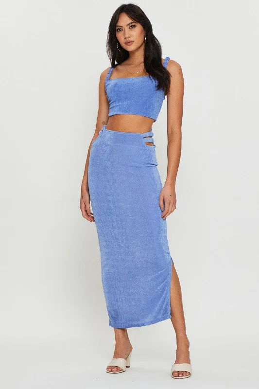 Everything Must Go!Purple Maxi Skirt Side Split