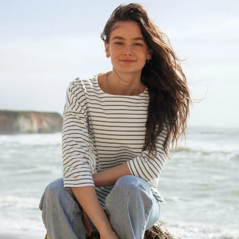 Unbeatable Prices!Striped Boat Neck Top