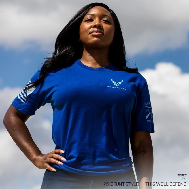 Special Offer – Act Fast!USAF - Women's Basic Logo T-Shirt - Blue