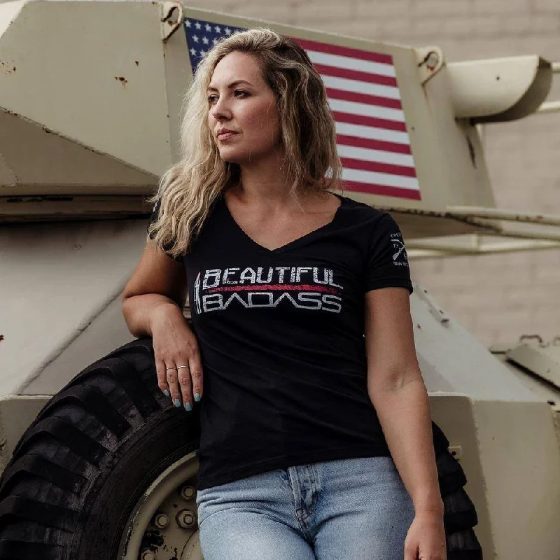 Act Fast – Limited Time Savings!Women's Beautiful Badass V-Neck - Black