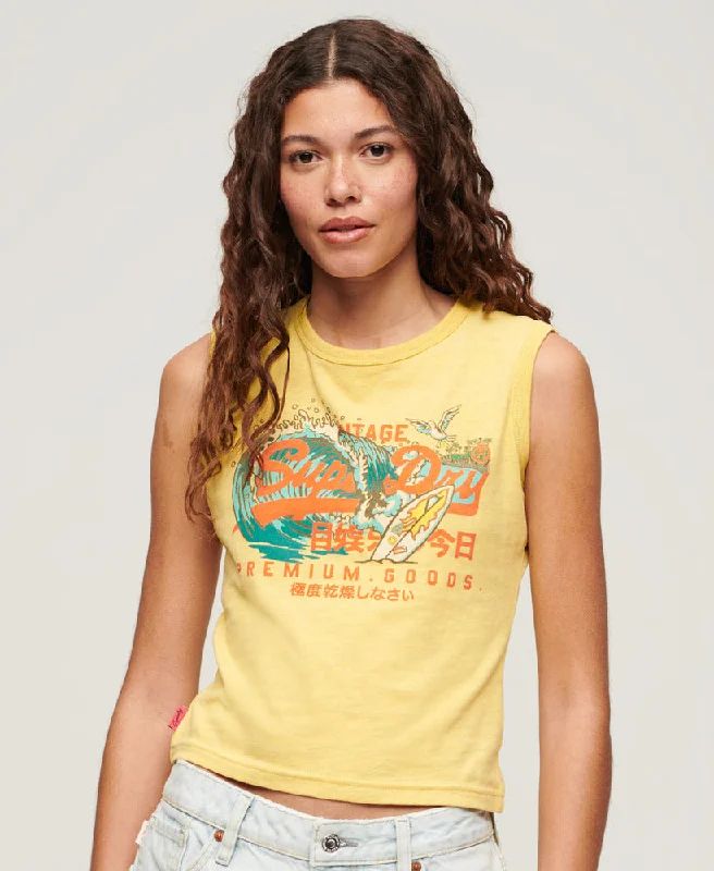 Score Big Savings Today!La Vintage Logo Graphic Slim Tank Top | Sun Yellow Marle