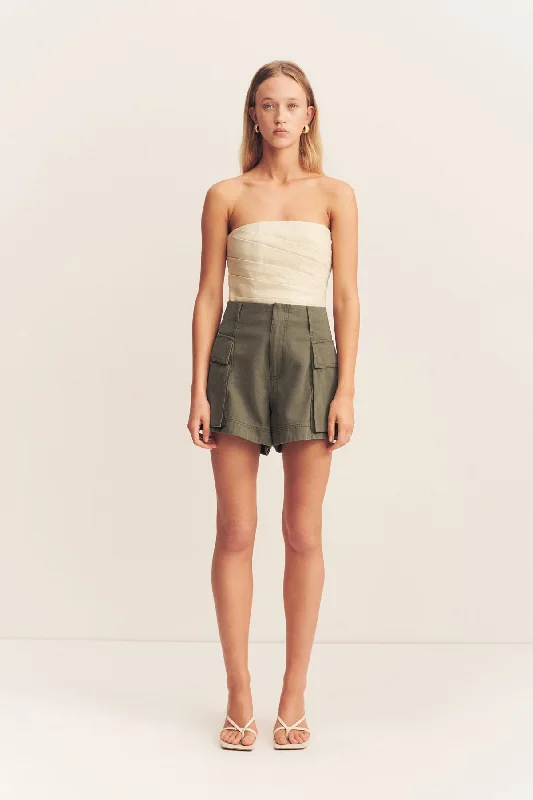 Don't Miss Out!ARIANA PATCH POCKET SHORT - KHAKI