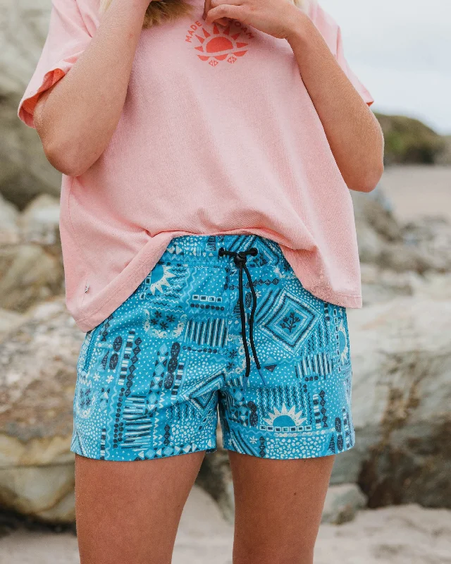 Best Deals Just for You!Way Out Recycled All Purpose Shorts - Vintage Patchwork Blue Pool