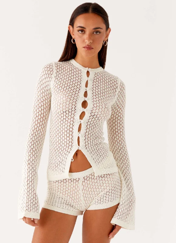 The Sale You’ve Been Waiting For!Molly Crochet Mini Shorts - Ivory