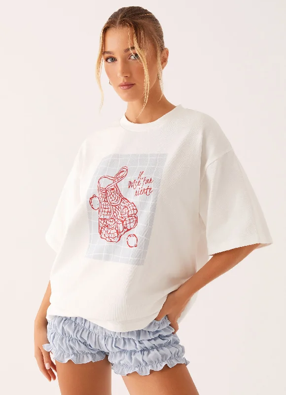 Your Favorite Sale is Back!Born To Have Fun Oversized Graphic Tee - White