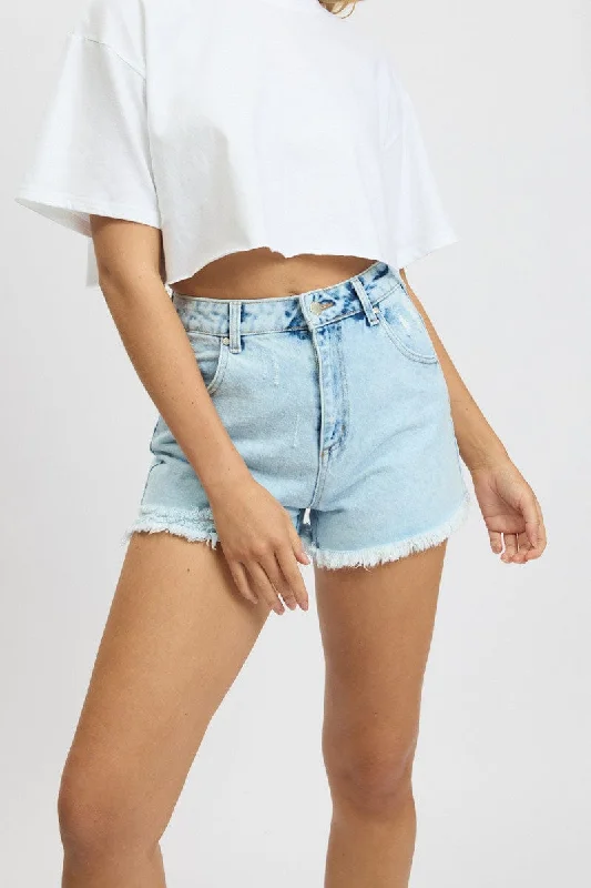 Upgrade for Less!Blue Relaxed Short High Rise