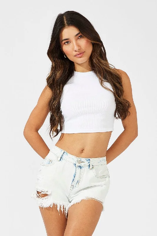 Time to Save Big!Denim Ripped Shorts Low Rise