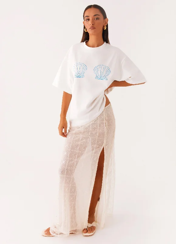 Sale Alert – Get Ready to Shop!Born To Have Fun Oversized Graphic Tee - Blue Shell