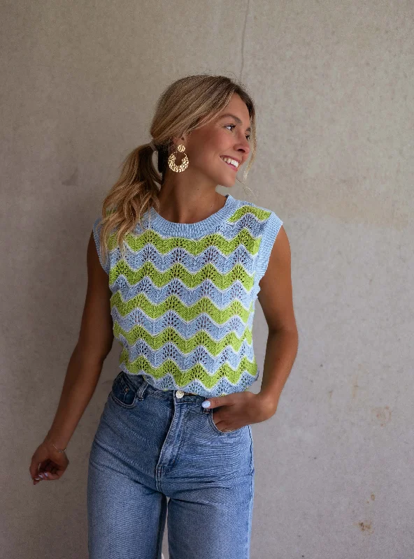 Get More, Spend Less – Shop Now!Top Stany en crochet - vert et bleu