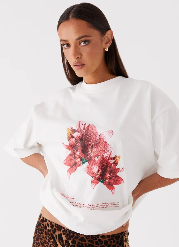 The Best Offers Are Here!Born To Have Fun Oversized Graphic Tee - Tulip