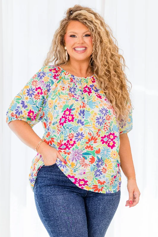 Upgrade for Less!Graceful Florals Top, Multi