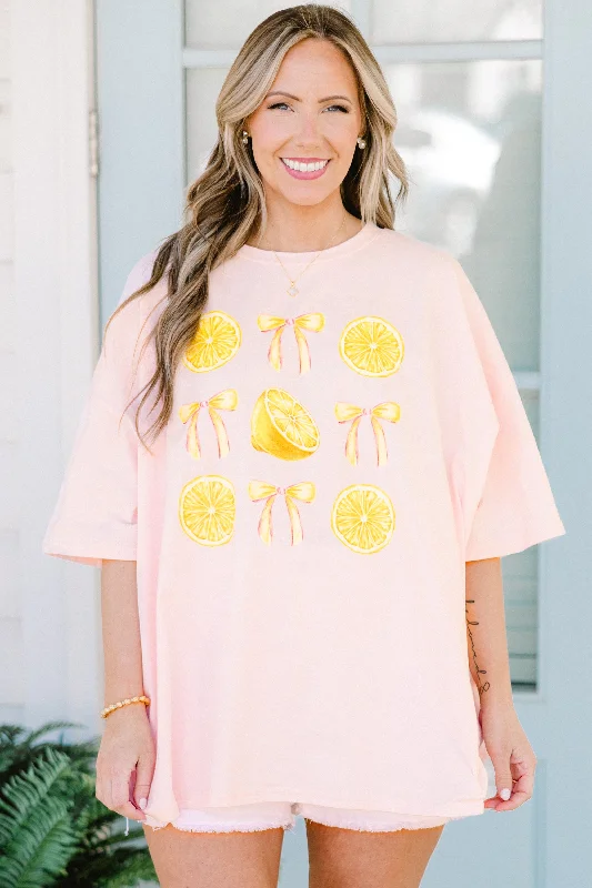 Huge Price Cuts Await!Sunshine & Lemons Boyfriend Tee, Cream Pink