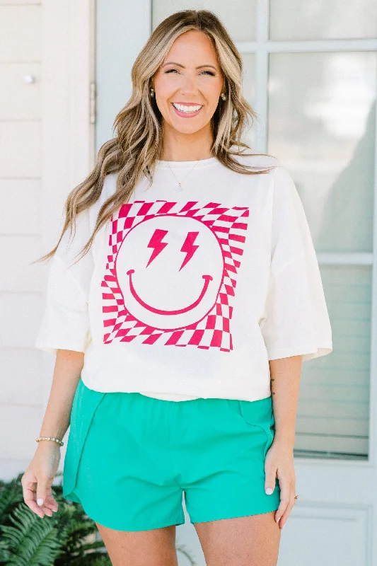 Best Price of the Season!Watermelon Sugar Smiles Boyfriend Tee, Ivory