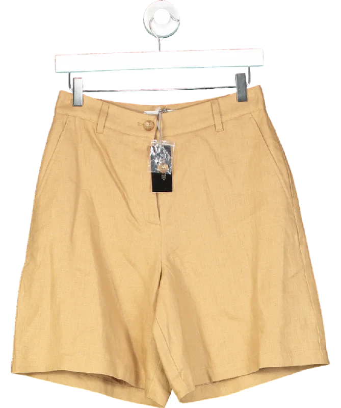 Upgrade for Less!WYSE LONDON Tan Silvia Linen Blend Shorts UK 8
