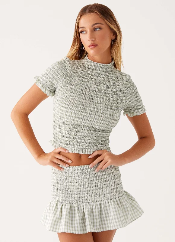 The Best Deals Won’t Wait!Sweetest Pie T-Shirt - Sage Gingham