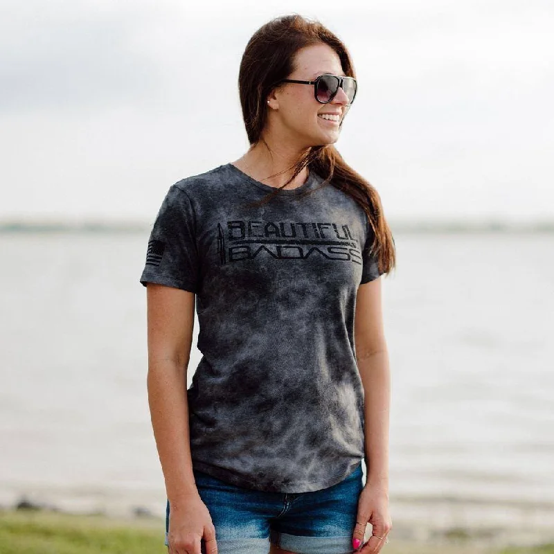 Save Like Never Before!Women's Beautiful Badass T-Shirt - Black Wash