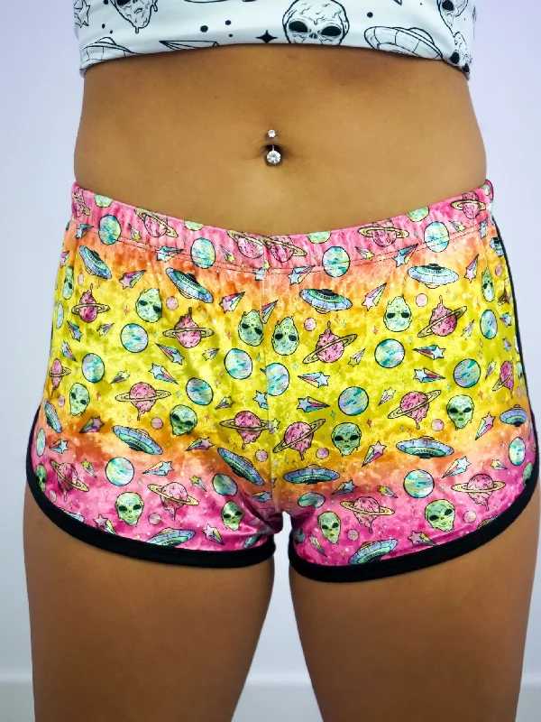 Huge Price Cuts Await!Neon Rainbow Space Retro Shorts