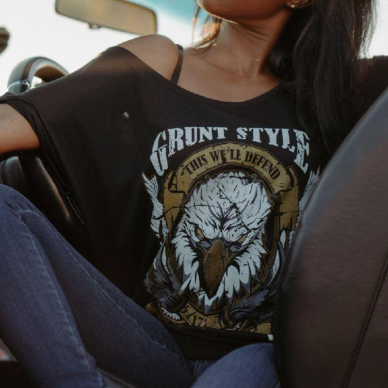 Flash Deals – Act Quickly!Women's Easy Rider Eagle Slouchy T-Shirt - Black