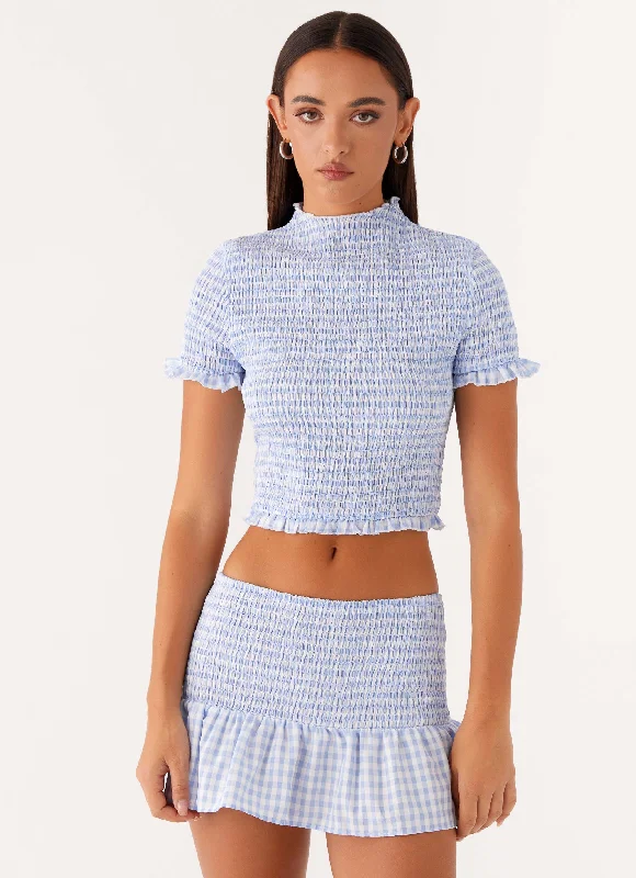 Save More Than Ever!Sweetest Pie T-Shirt - Baby Blue Gingham