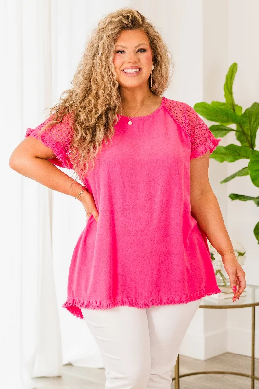 New Discounts Just Dropped!Because I Know Top, Hot Pink