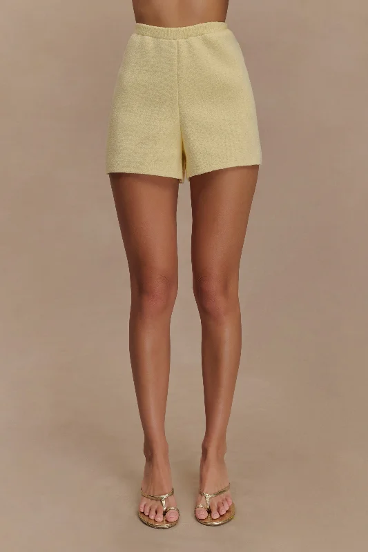 Save More When You Shop More!Malika Knit Shorts - Lemon
