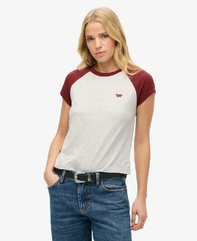 Limited Edition, Limited Price!Organic Cotton Essential Logo Raglan T-Shirt | Rich Burgundy/Glacier Grey Limited Edition, Limited Price!Organic Cotton Essential Logo Raglan T-Shirt | Rich Burgundy/Glacier Grey