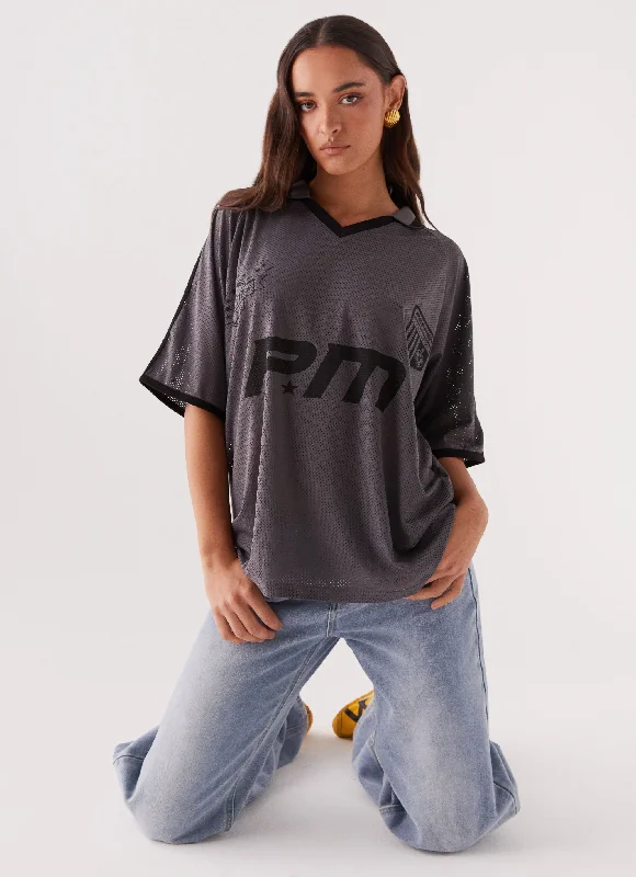 Lowest Prices Guaranteed!Let's Go Jersey Top - Grey