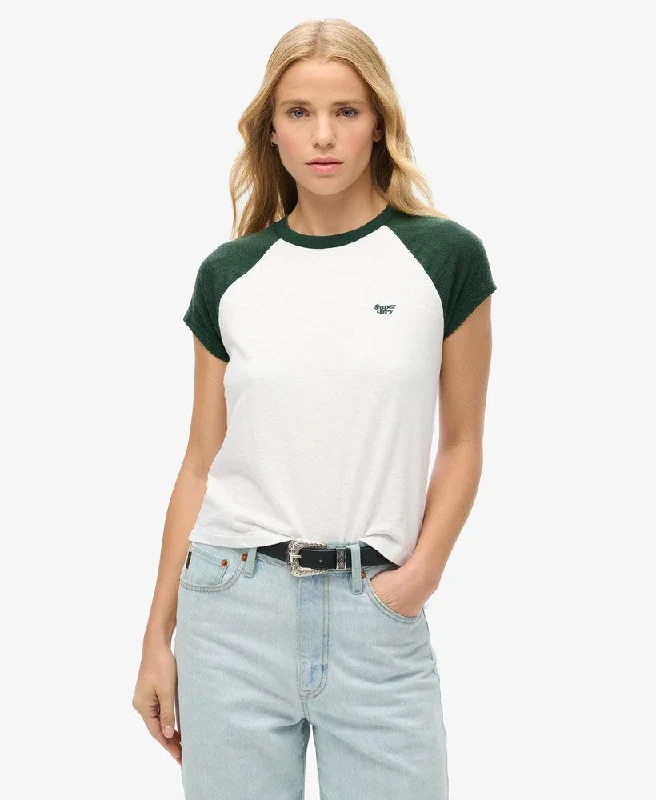Today Only – Don’t Miss It!Organic Cotton Essential Logo Raglan T-Shirt | Enamel Green/Off White
