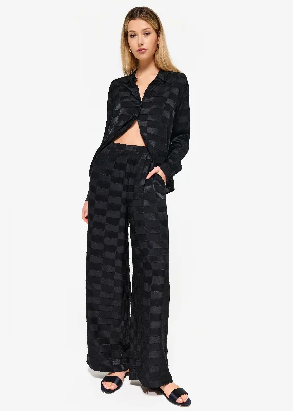 Medina Burnout Wide Leg Pant Black