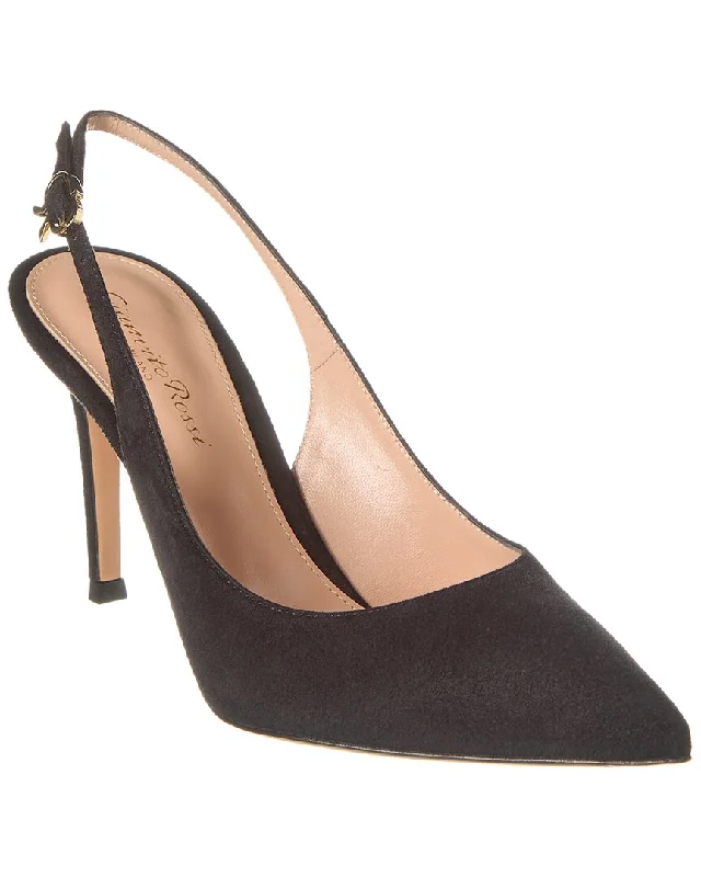 Gianvito Rossi Ribbon Sling 85 Suede Pump