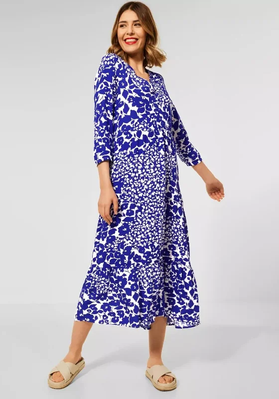 Street One Floral Leaf Print Maxi Dress, Intense Blue