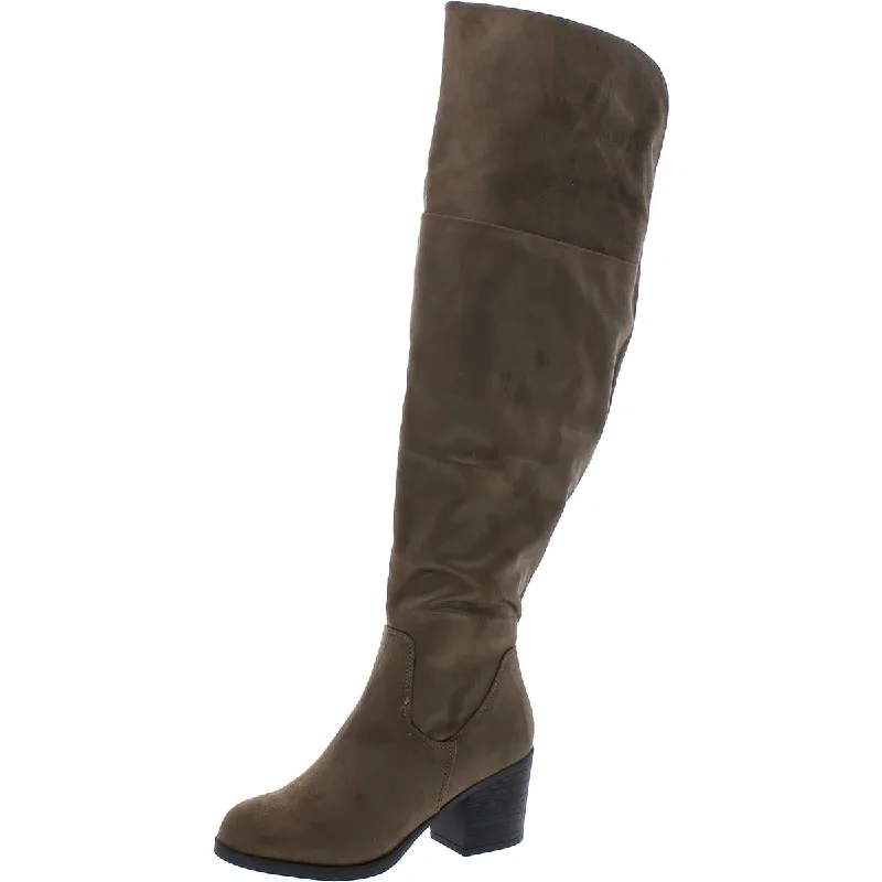 Womens Faux Suede Tall Over-The-Knee Boots