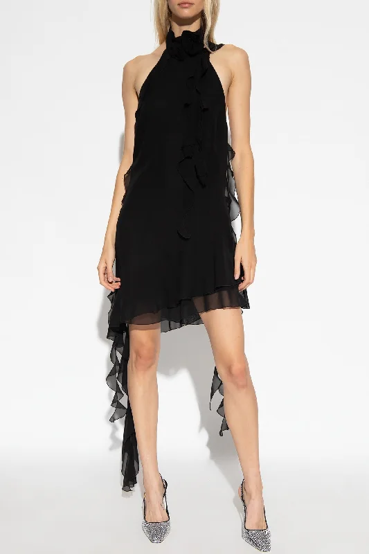 Lennoa Ruffled Halter Mini Dress - Black