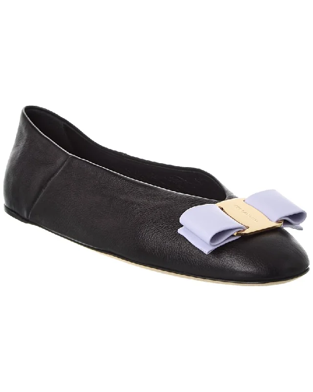 Ferragamo Vara Leather Flat