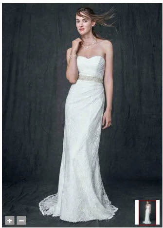 The Best Offers Are Here!David's Bridal Sweetheart Strapless Lace Gown Style Number WG3263