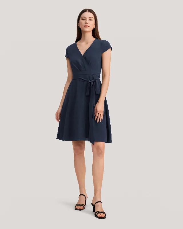 Score Big Savings Today!Figure Flattering Silk Wrap Dress