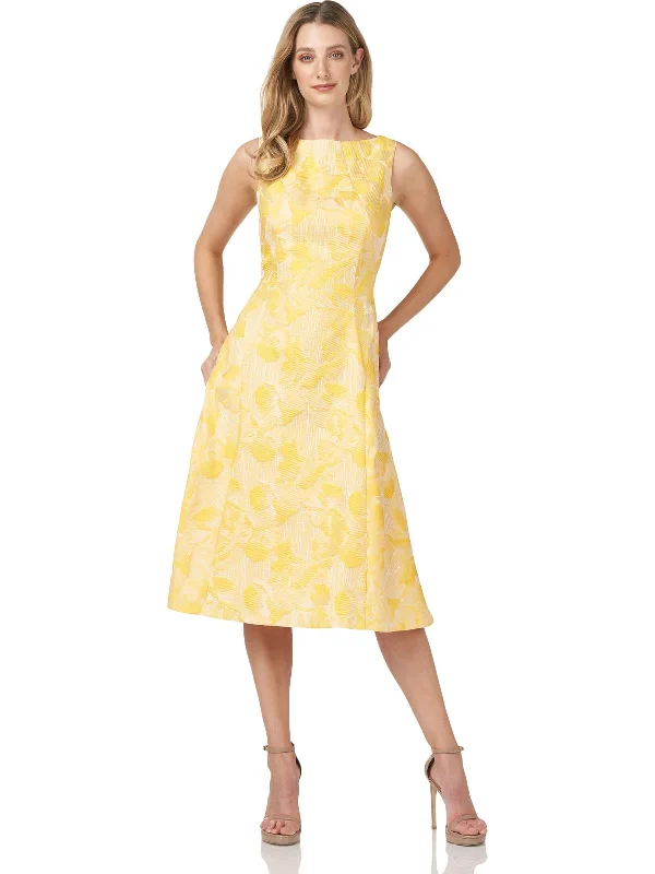 Unbeatable Prices!Keegan Womens Metallic Midi Cocktail and Party Dress