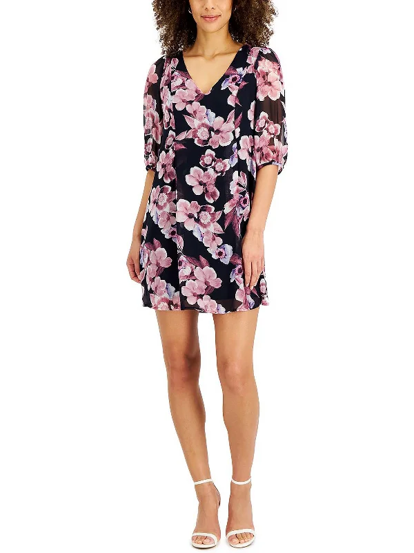 Exclusive Offers You’ll Love!Petites Womens Chiffon Mini Cocktail and Party Dress