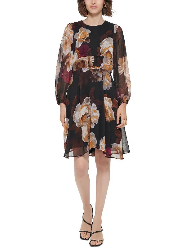 The Best Sale of the Year!Petites Womens Floral Knee Shift Dress