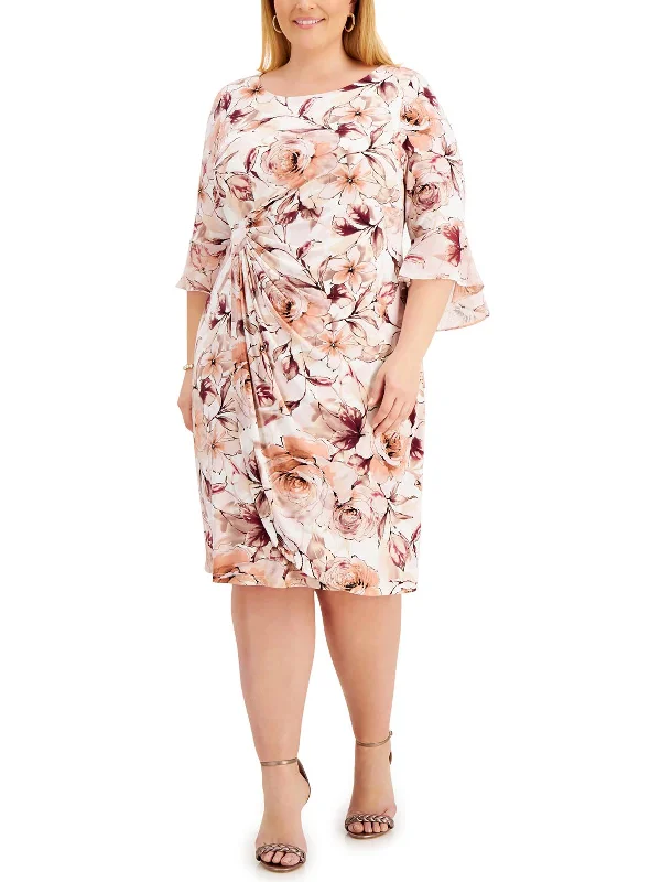 New Discounts Just Dropped!Plus Womens Gathered Midi Cocktail and Party Dress