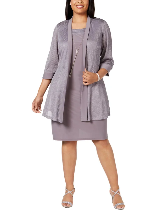 Flash Deals – Act Quickly!Plus Womens Jacket Evening Two Piece Dress