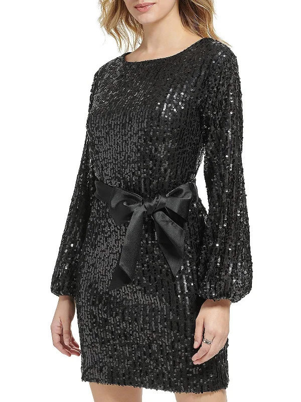 Shop More, Spend Less!Womens Belted Mini Cocktail and Party Dress