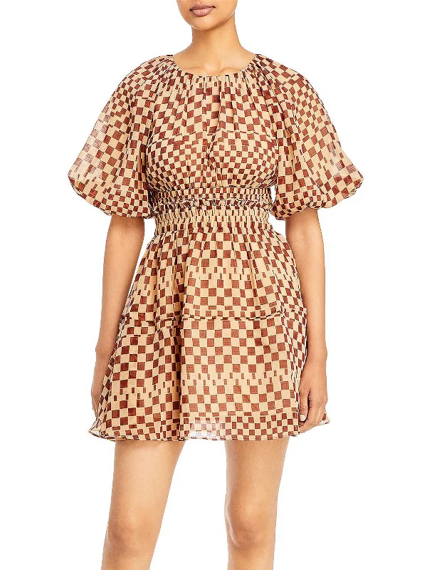 Get More for Less!Womens Checkered Fit & Flare Dress