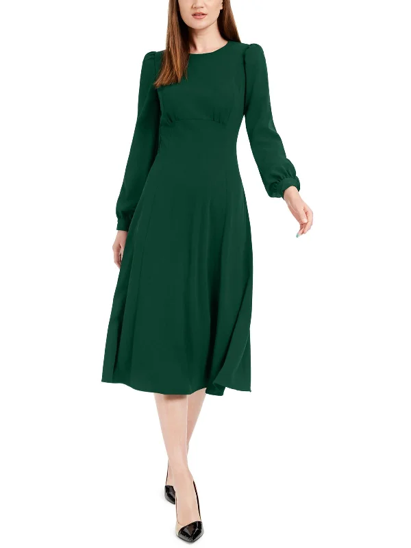 Flash Sale – Act Fast!Womens Crewneck Midi Wear to Work Dress