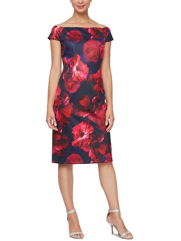 Savings You Can’t Ignore!Womens Floral Knee Sheath Dress