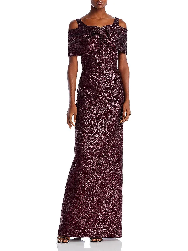 Biggest Sale of the Season!Womens Jacquard Metallic Evening Dress