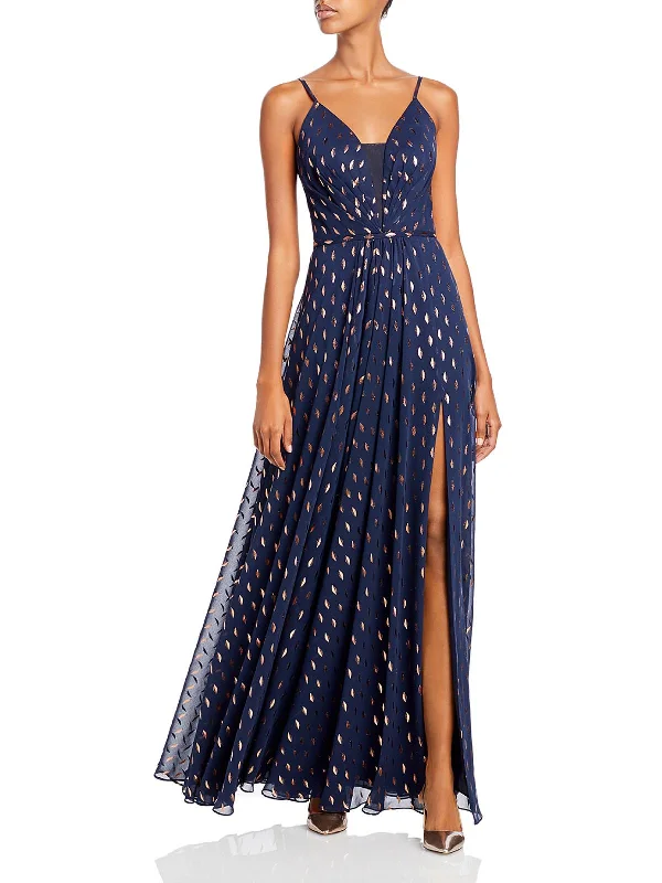 Biggest Sale of the Season!Womens Mesh Inset Maxi Evening Dress