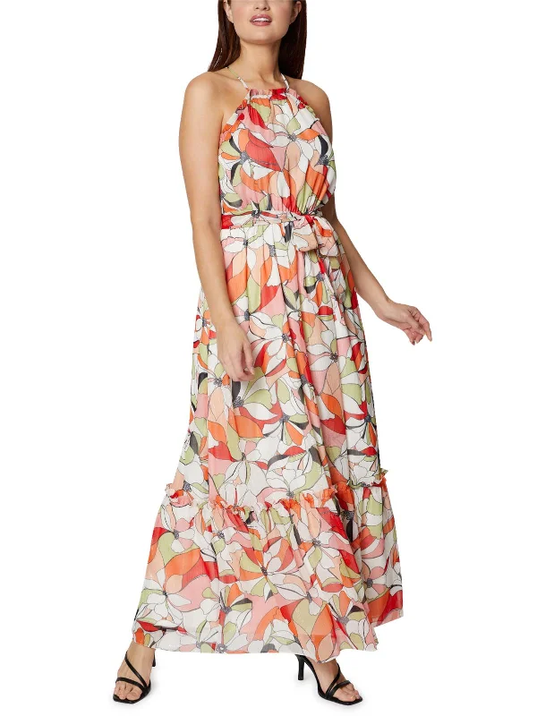 Seasonal Sale – Shop Now!Womens Metallic Maxi Halter Dress
